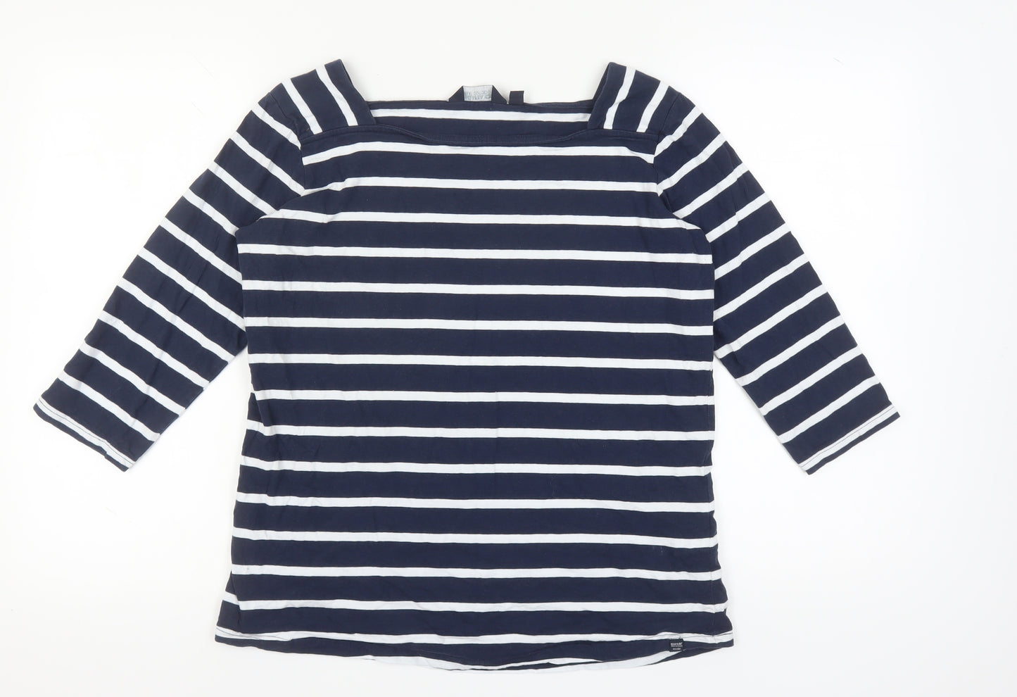 Regatta Women's Blue Striped T-Shirt UK 18