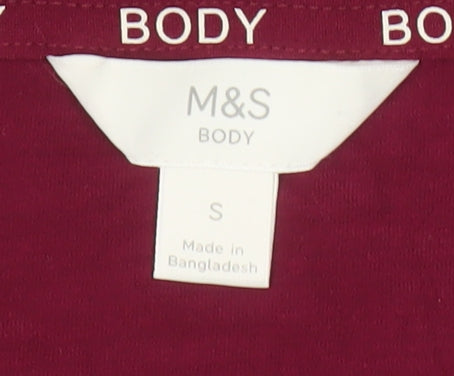 Marks and Spencer Red Women's Basic V-Neck T-Shirt S