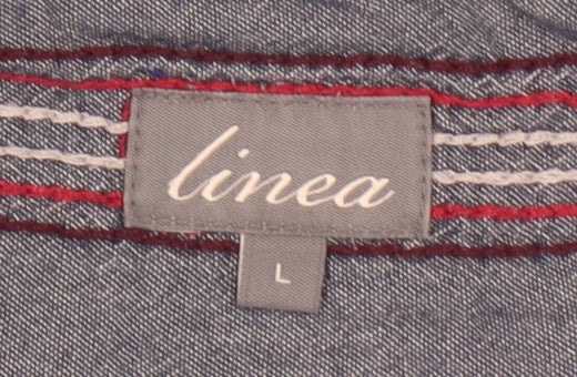 Linea Men's Blue Crew Neck T-Shirt, Size L