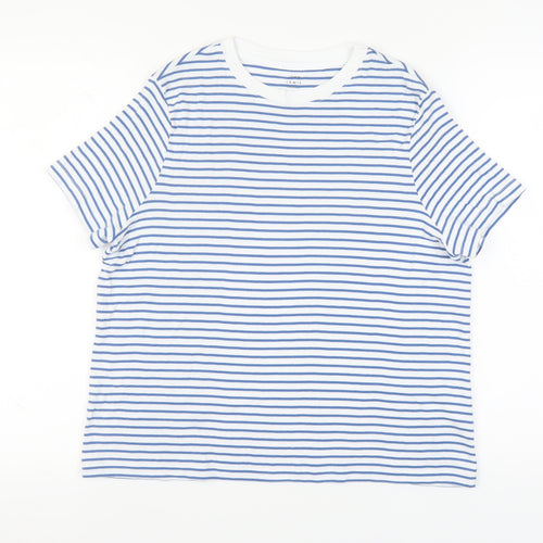John Lewis Women's White Striped T-Shirt Size 14
