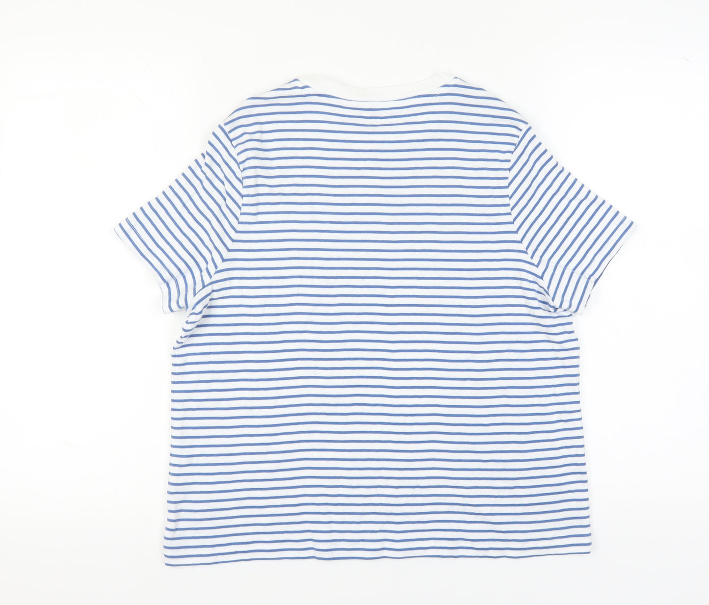 John Lewis Women's White Striped T-Shirt Size 14