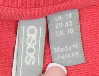 ASOS Women’s Red Pullover Sweatshirt, Size 14, Casual