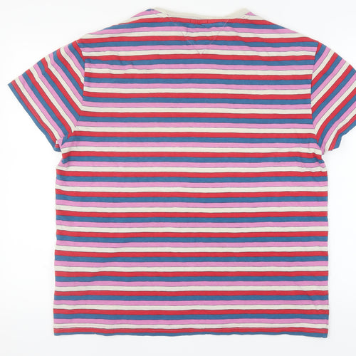 Tommy Jeans Men's Multicoloured Striped T-Shirt M