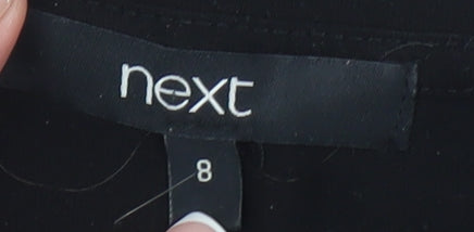 Next Women's Black Scoop Neck Studded T-Shirt Size 8