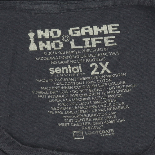 Sentai Men's 2XL Black No Game No Life Anime T-Shirt