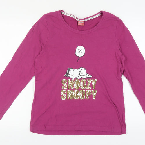 Peanuts Women's Purple Snoopy Pyjama Top - Size 14