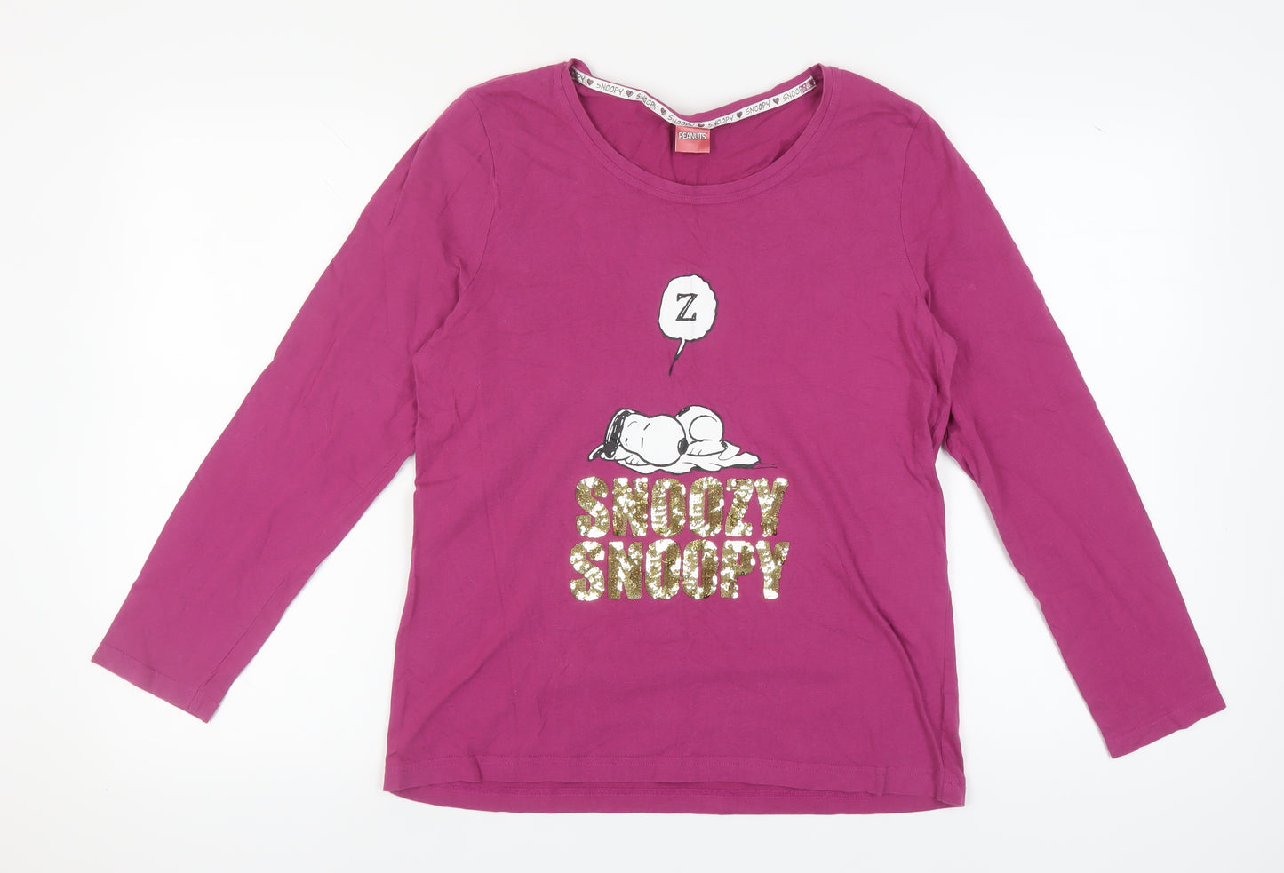 Peanuts Women's Purple Snoopy Pyjama Top - Size 14
