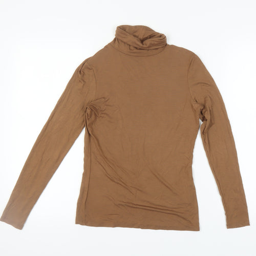 Kettlewell Women's Brown Roll Neck Top, Size S