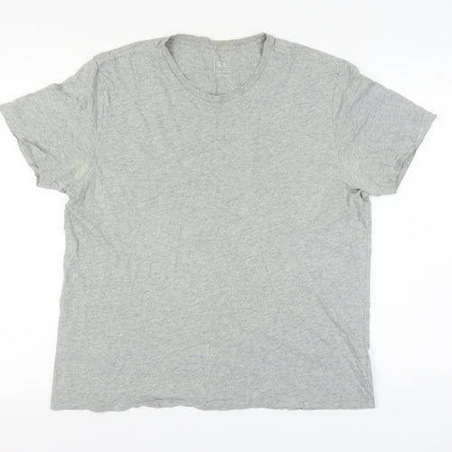 GAP Men's Grey Cotton T-Shirt L - Classic Crew Neck