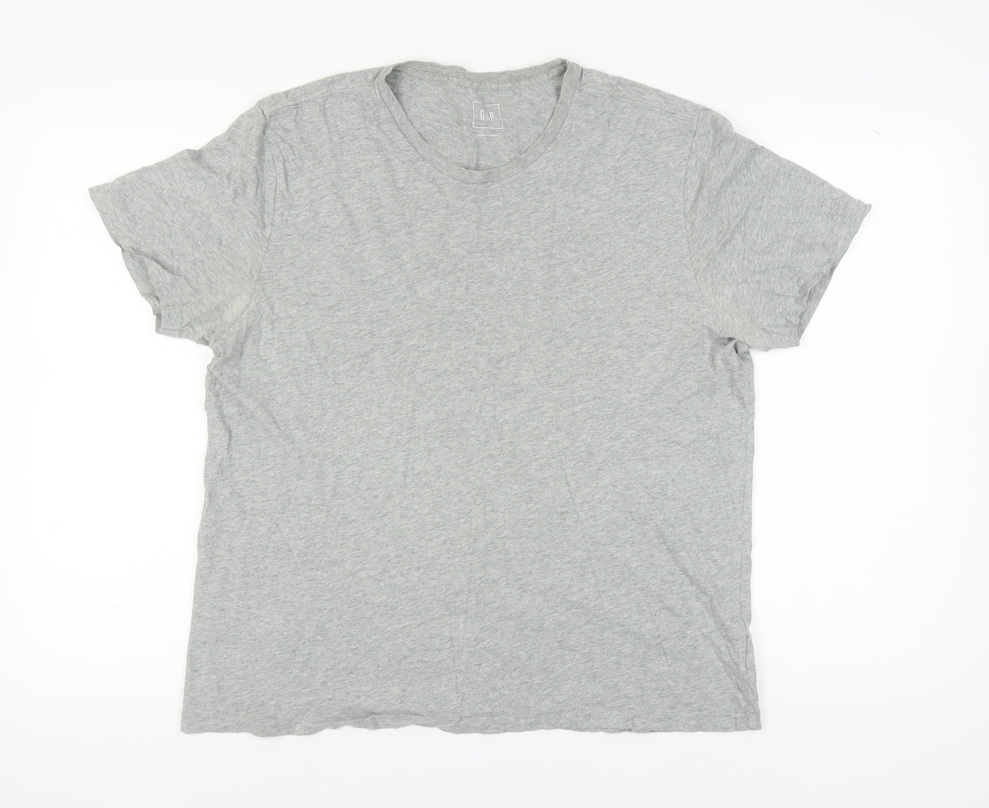 GAP Men's Grey Cotton T-Shirt L - Classic Crew Neck