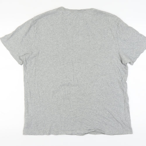 GAP Men's Grey Cotton T-Shirt L - Classic Crew Neck
