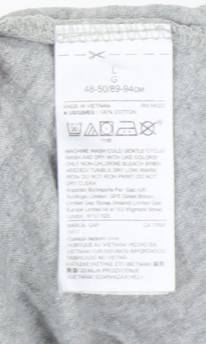 GAP Men's Grey Cotton T-Shirt L - Classic Crew Neck
