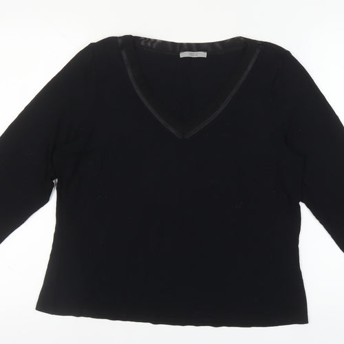 Marks and Spencer Black V-Neck Top Size 18 Women