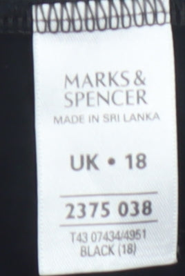 Marks and Spencer Black V-Neck Top Size 18 Women