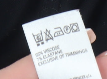 Marks and Spencer Black V-Neck Top Size 18 Women