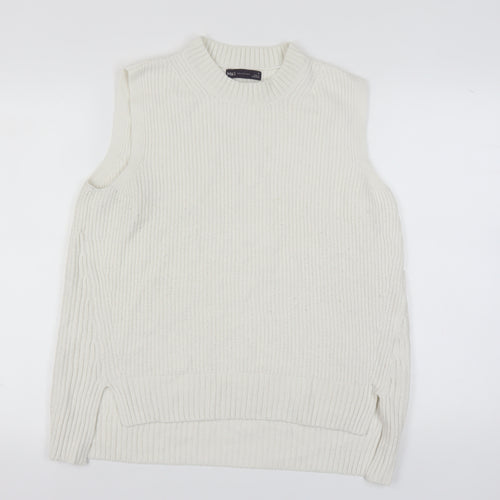 Marks and Spencer Women Ivory Vest M Knit Jumper