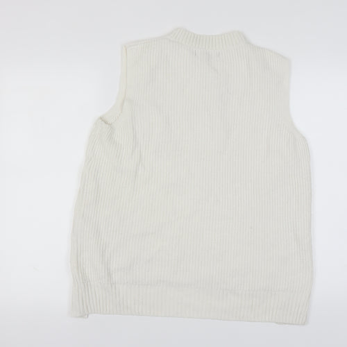 Marks and Spencer Women Ivory Vest M Knit Jumper