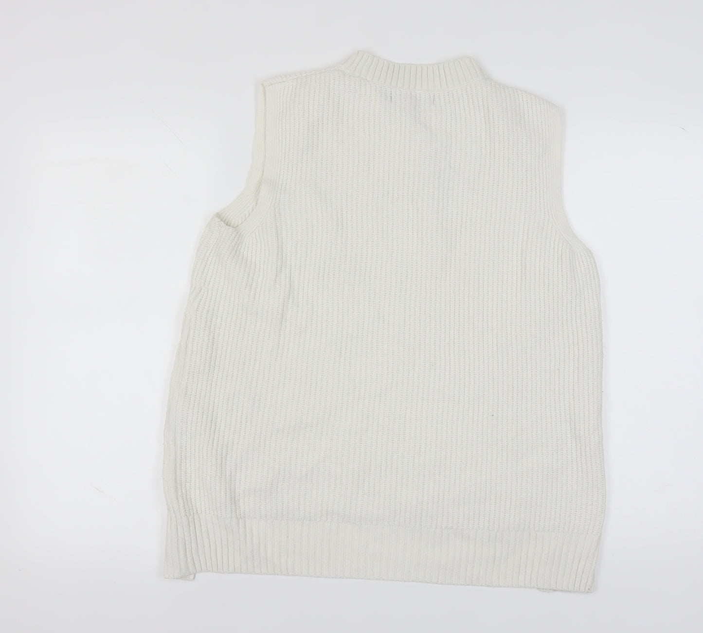 Marks and Spencer Women Ivory Vest M Knit Jumper
