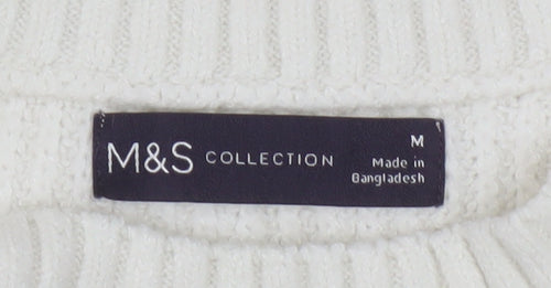 Marks and Spencer Women Ivory Vest M Knit Jumper