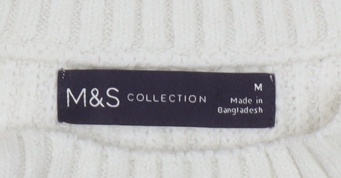 Marks and Spencer Women Ivory Vest M Knit Jumper