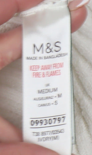 Marks and Spencer Women Ivory Vest M Knit Jumper