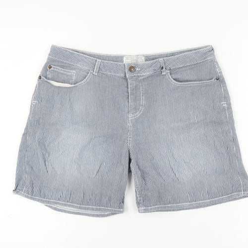 Fat Face Women’s Blue Striped Cotton Shorts Size 12