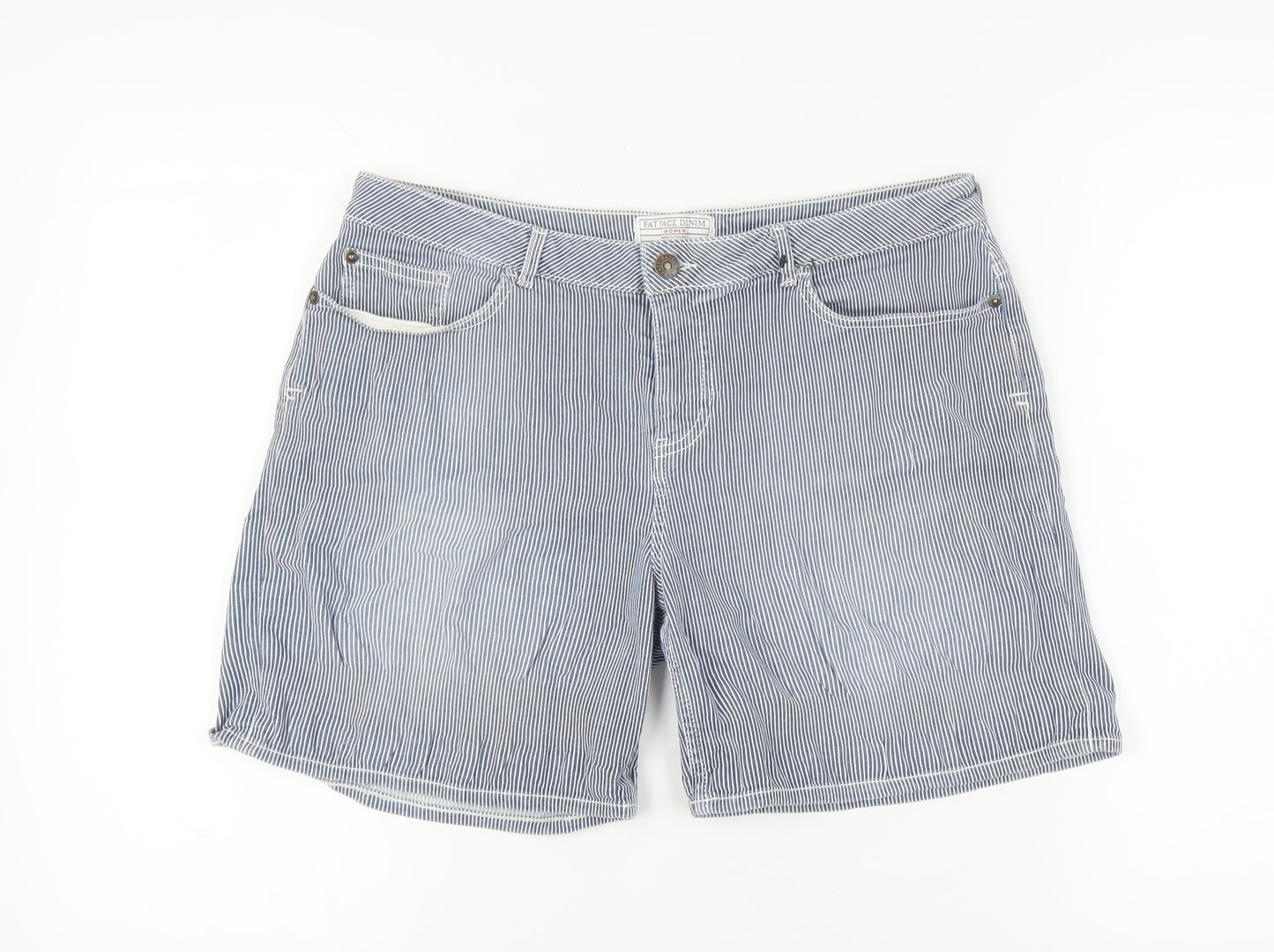 Fat Face Women’s Blue Striped Cotton Shorts Size 12