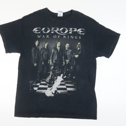 Gildan Men's Large Black Band T-Shirt 'Europe War of Kings'