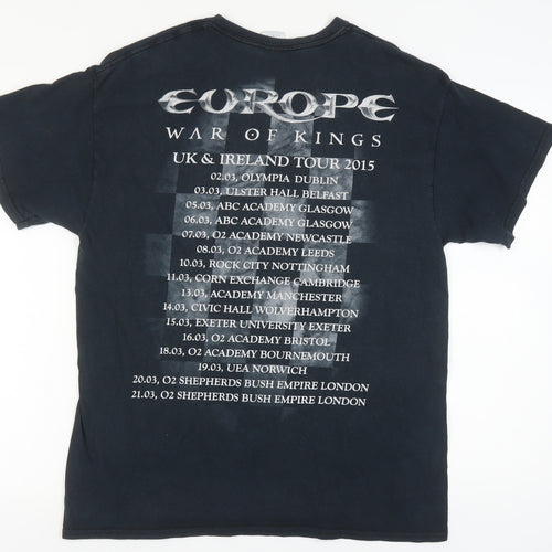 Gildan Men's Large Black Band T-Shirt 'Europe War of Kings'