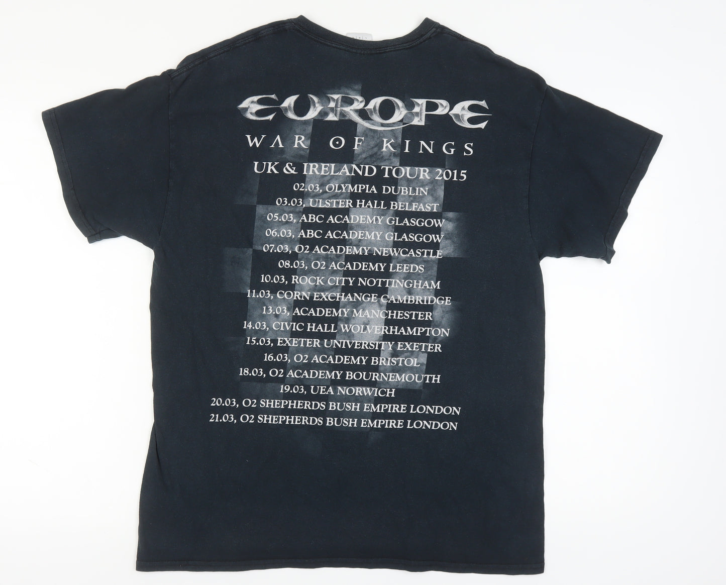 Gildan Men's Large Black Band T-Shirt 'Europe War of Kings'