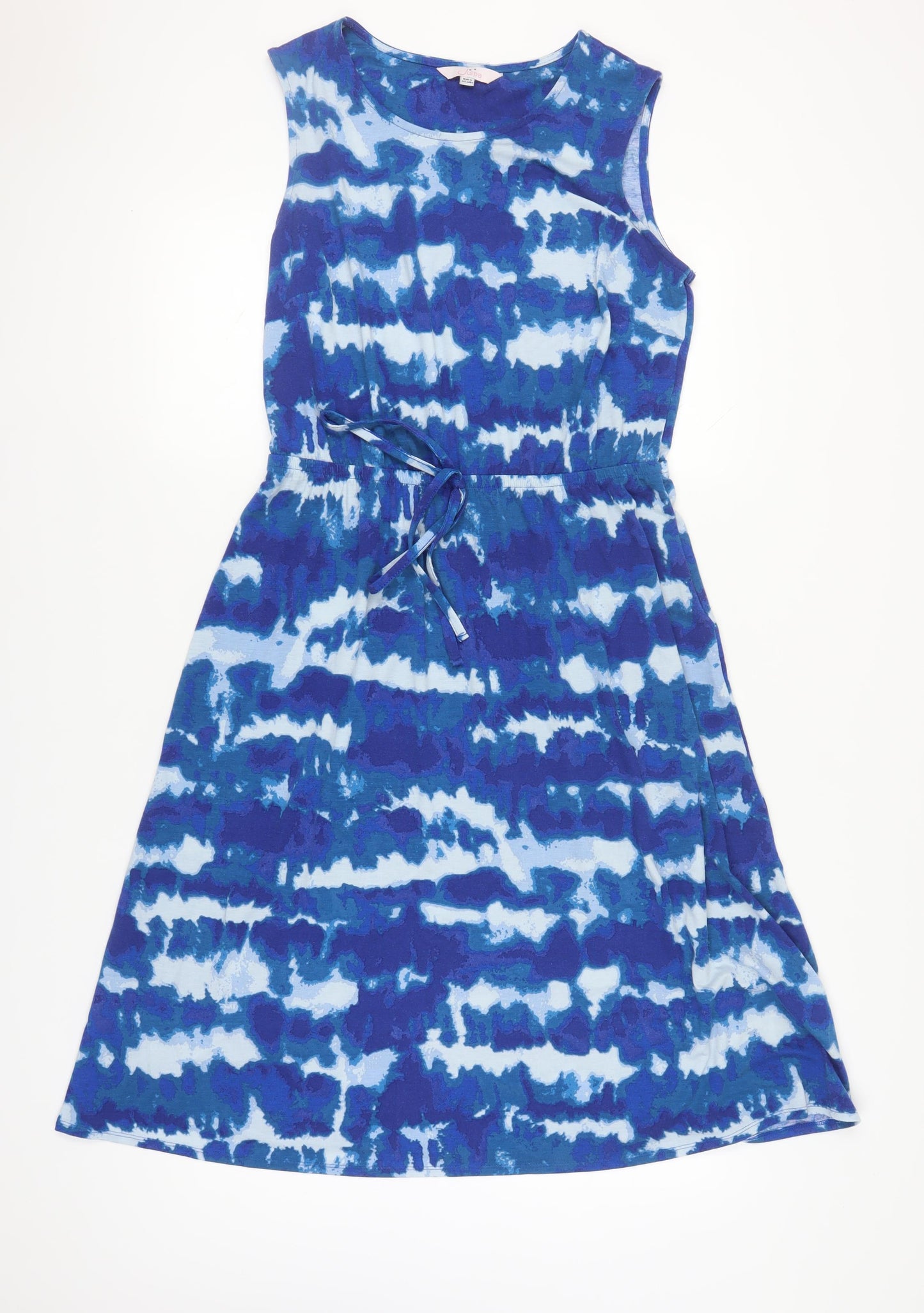 Julipa Women's Blue Tie Dye Jersey Dress Size 14