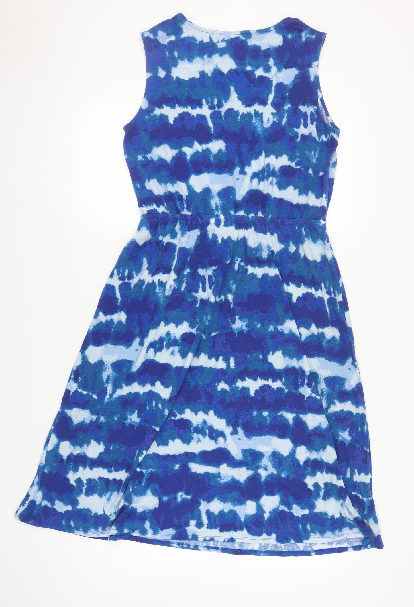 Julipa Women's Blue Tie Dye Jersey Dress Size 14
