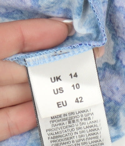 Julipa Women's Blue Tie Dye Jersey Dress Size 14