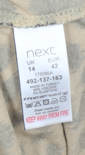 Next Women's Beige Animal Print Blouse Size 14