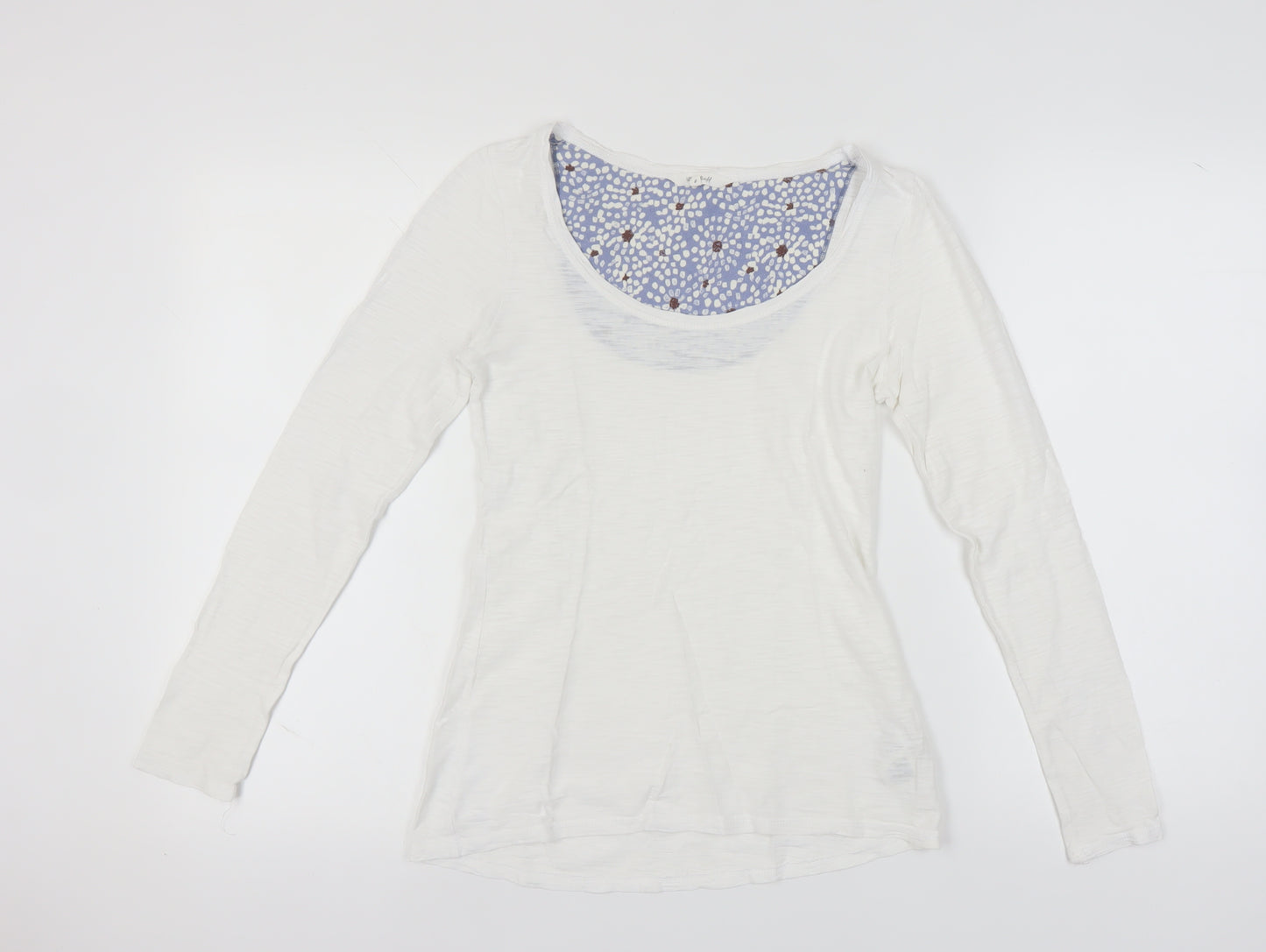 White Stuff Women's White Size 8 Scoop Neck T-Shirt