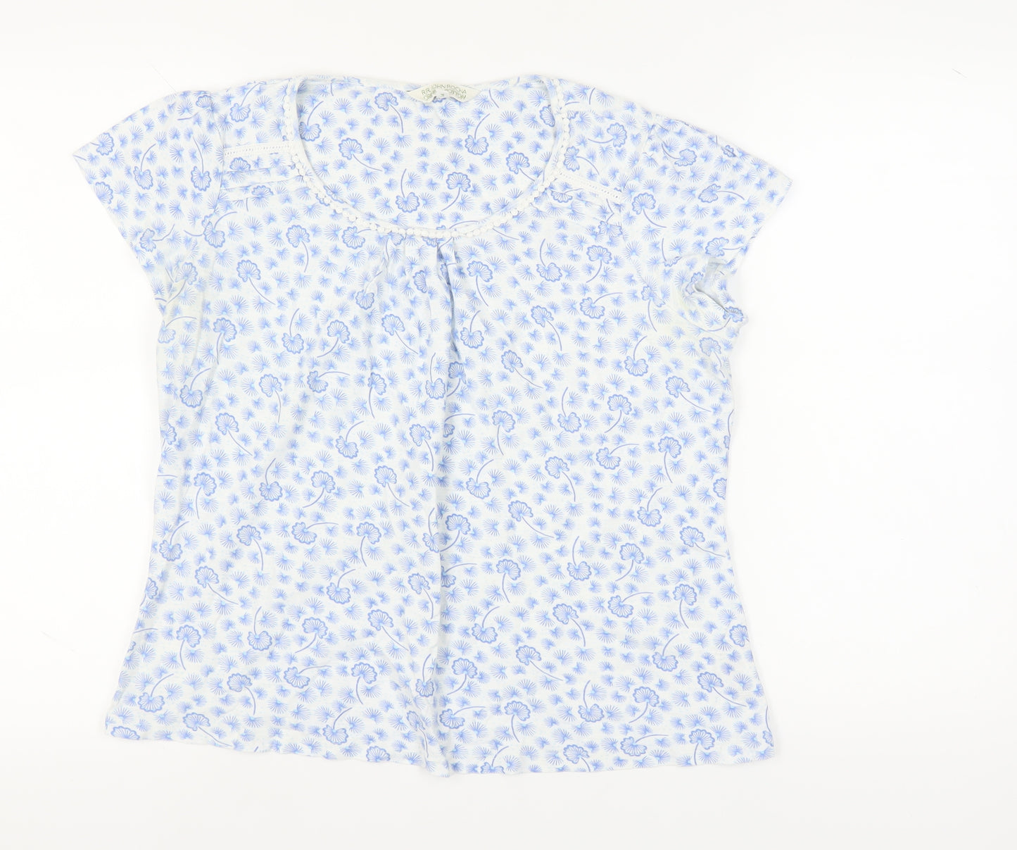 RJR John Rocha Women's Blue Floral T-Shirt, Size 14