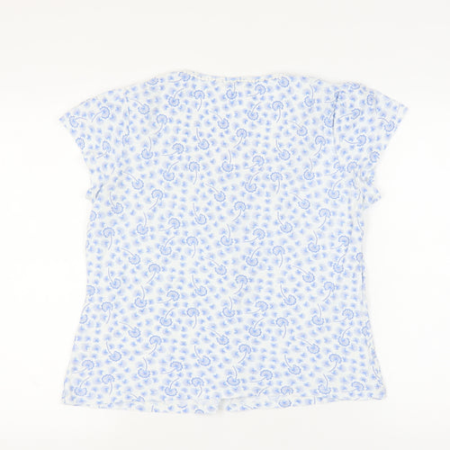 RJR John Rocha Women's Blue Floral T-Shirt, Size 14