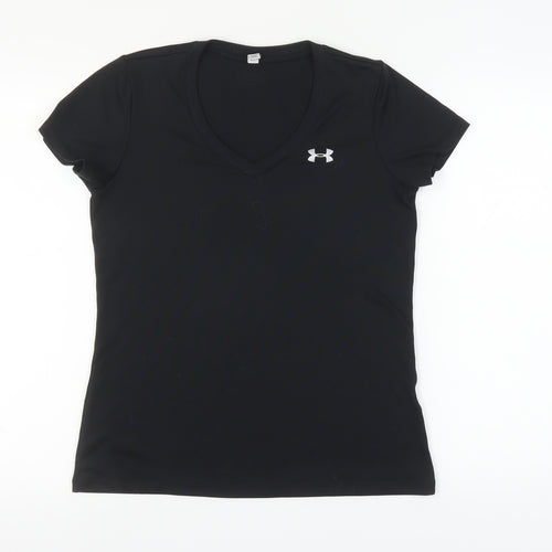 Under Armour Women's Black S V-Neck T-Shirt - Activewear