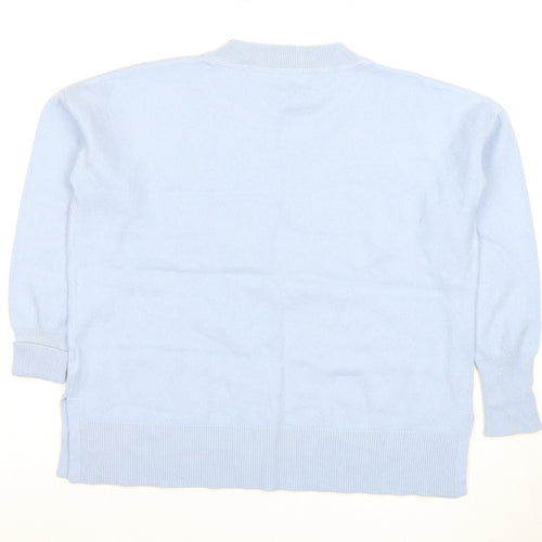 Pure Collection Women's Blue Sequin Star Pullover Jumper - Size 12