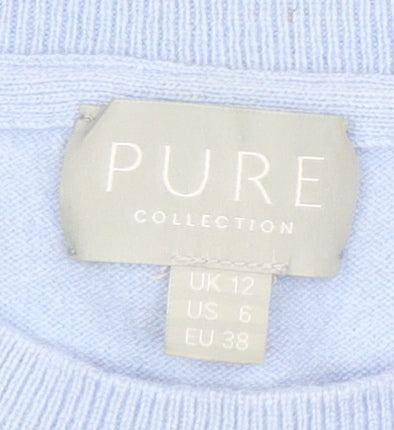 Pure Collection Women's Blue Sequin Star Pullover Jumper - Size 12