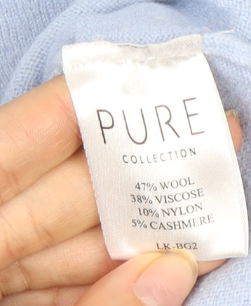 Pure Collection Women's Blue Sequin Star Pullover Jumper - Size 12