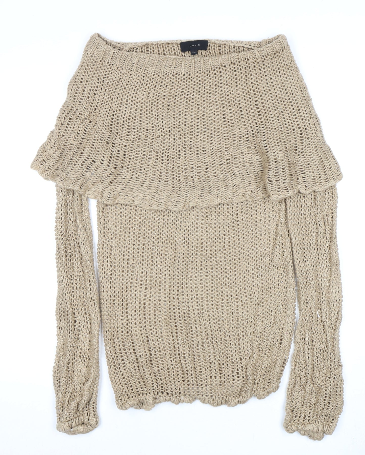 Joule Women's Beige Open-Knit Pullover Jumper - Size S