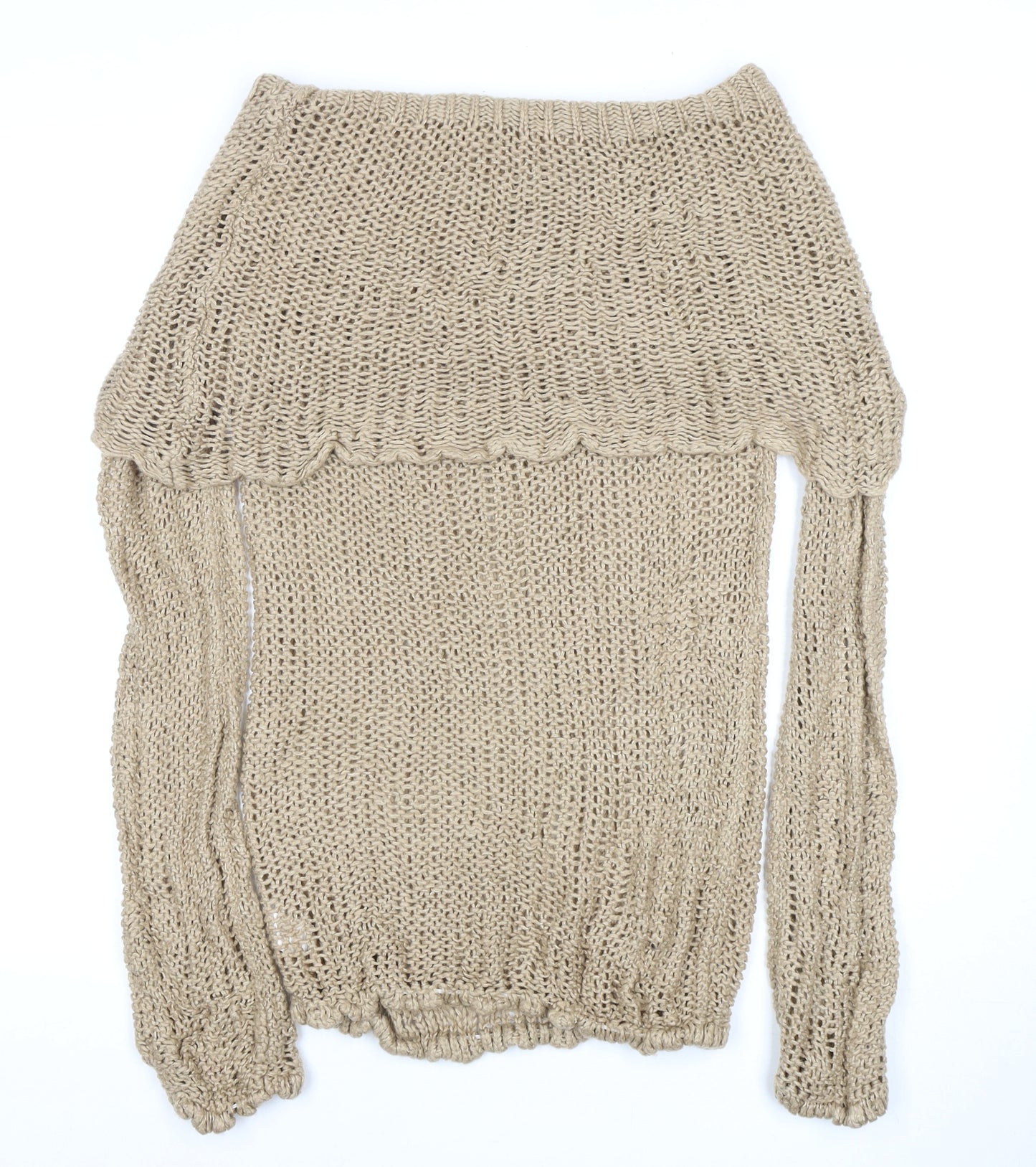 Joule Women's Beige Open-Knit Pullover Jumper - Size S