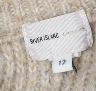 River Island Women's Beige Mock Neck Vest, Size 12