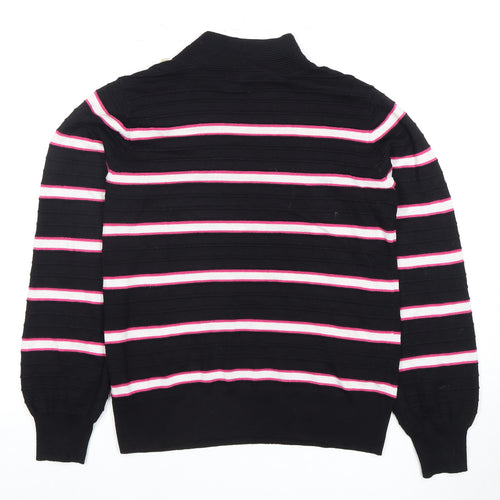 Next Women’s Black Striped High Neck Jumper, Size 10