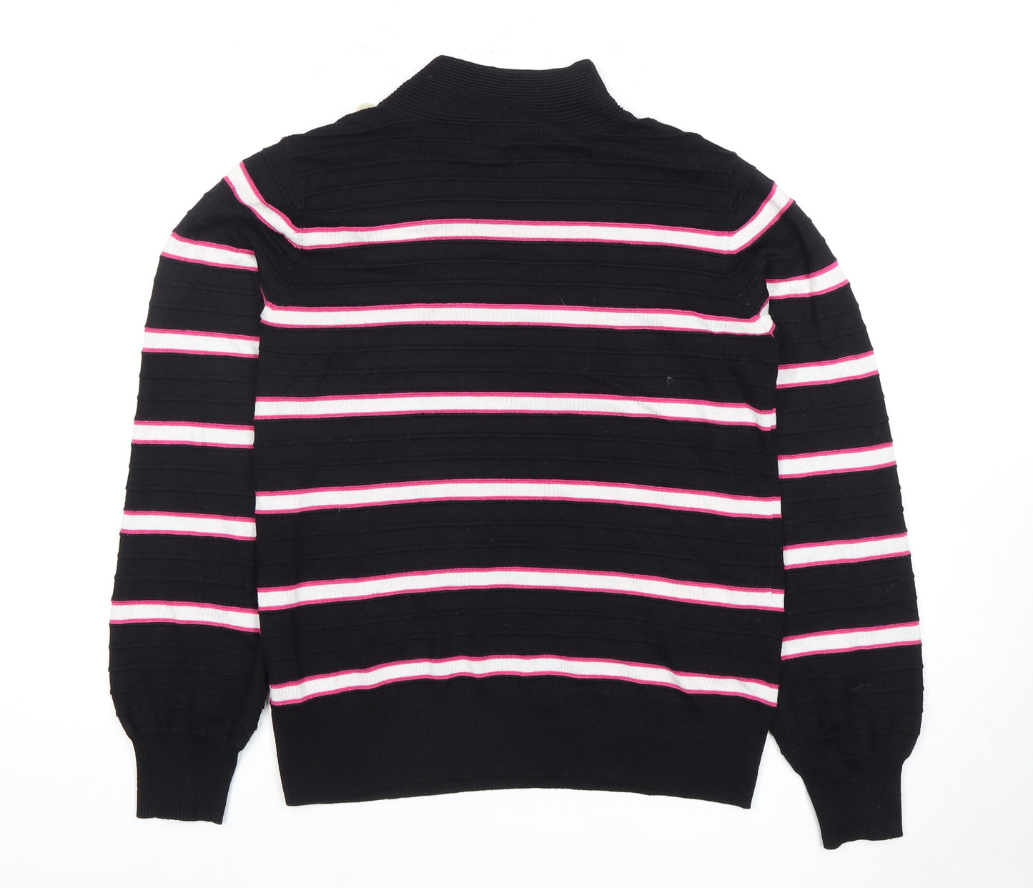 Next Women’s Black Striped High Neck Jumper, Size 10