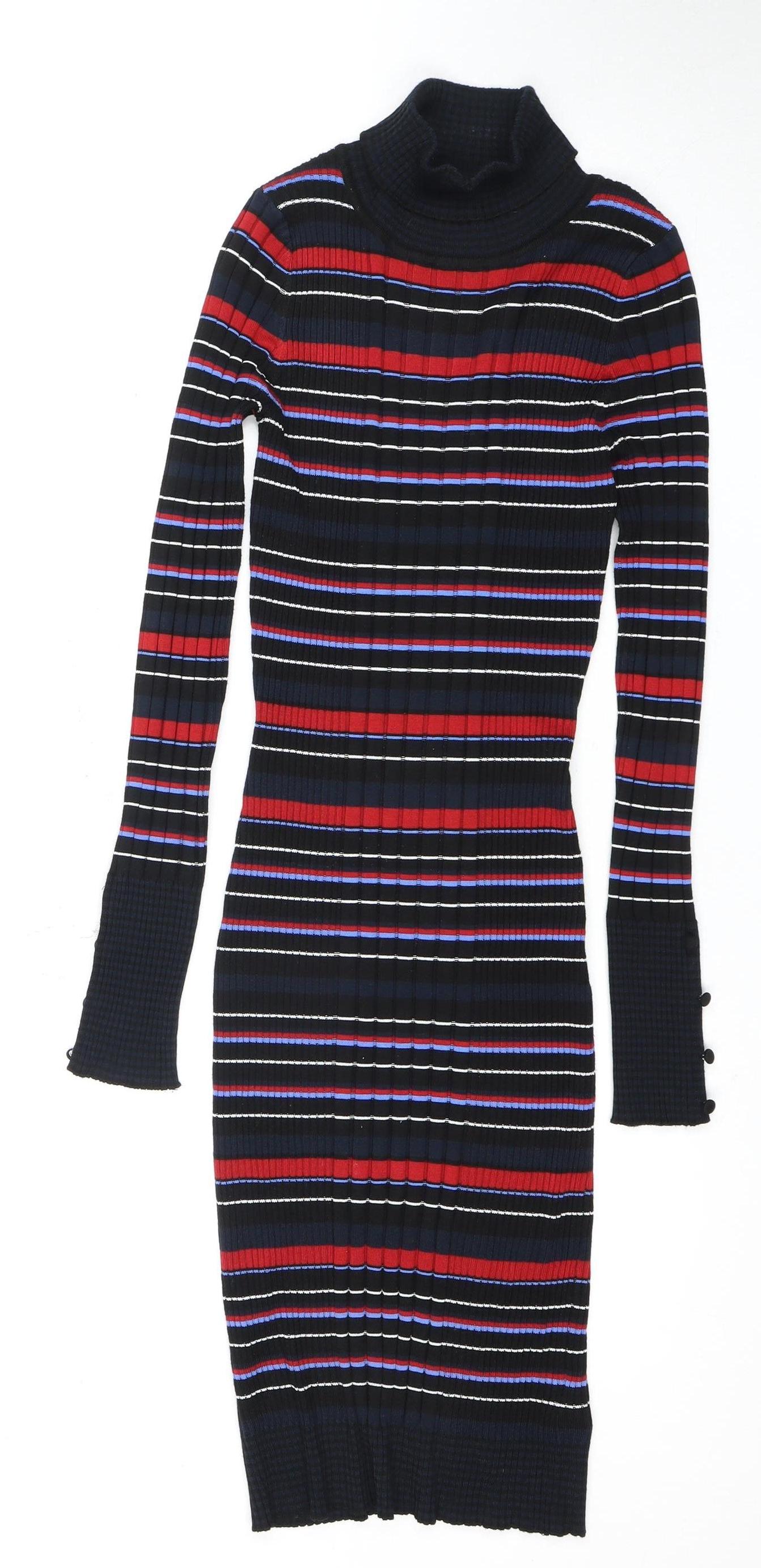Next Women's Multicoloured Striped Dress - Size 8