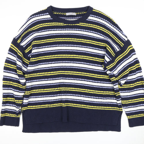 Marks and Spencer Women's XL Blue Striped Pullover Jumper