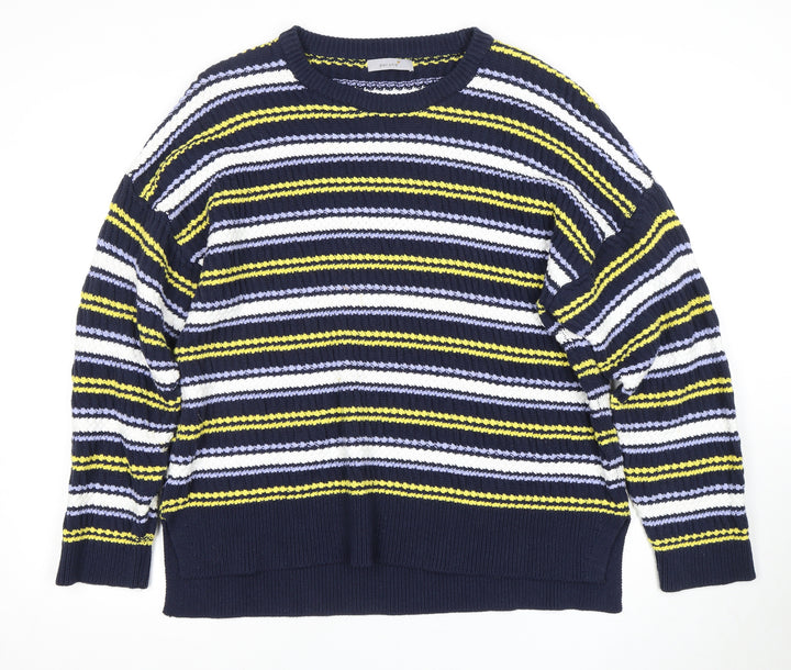 Marks and Spencer Women's XL Blue Striped Pullover Jumper