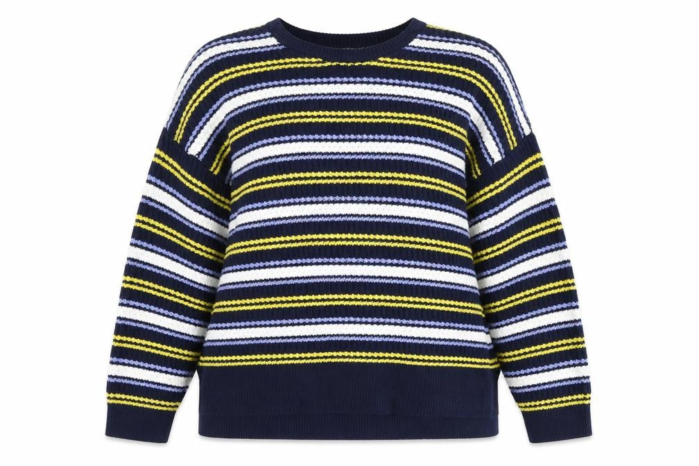 Front view of Marks & Spencer Women's XL Blue Striped jumper